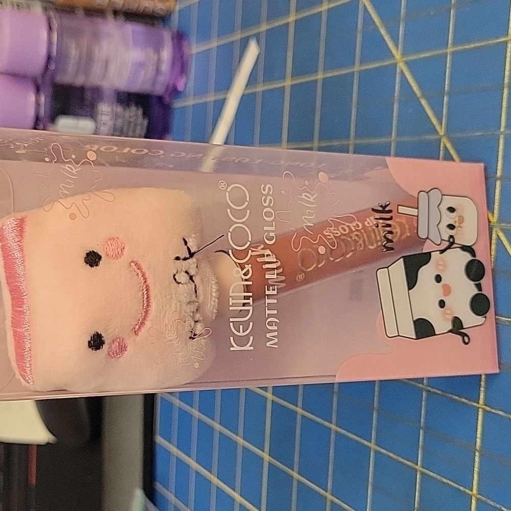 Kevin & Coco Cute Milk 3g Lip Gloss with Plush Topper New
